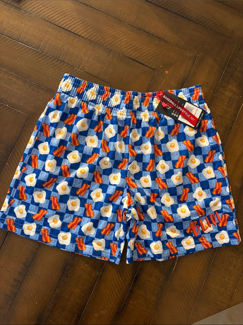Baseball Lifestyle 101 Boys' Blue Breakfast-Print Shorts